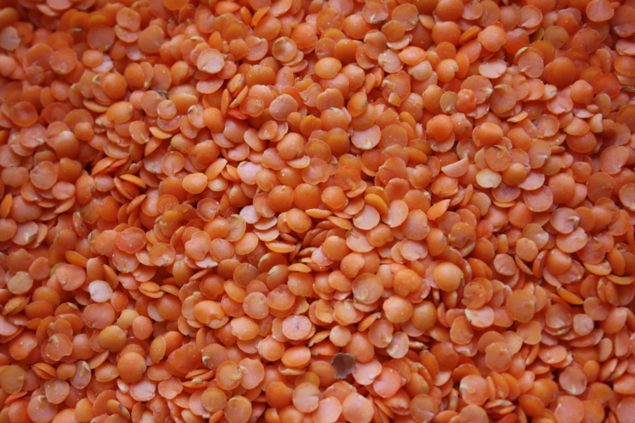 Brown lentils are used in